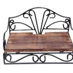 Wooden and Wrought Iron Set Top Box Stand
