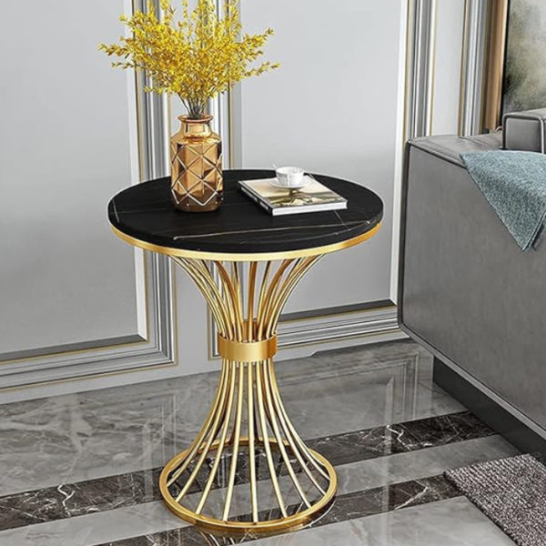 Metal Round Coffee Table Side Table Modern Home Decor Tea End Table For Living Room Bedroom And Balcony