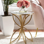 Round Coffee Table with Storage Shelf, Farmhouse Living Room Modern Cocktail with Metal Legs, Circular Solid Wood Center Tea, Flowershape Table, Sofa ,end,Bedside Table