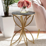 Round Coffee Table with Storage Shelf, Farmhouse Living Room Modern Cocktail with Metal Legs, Circular Solid Wood Center Tea, Flowershape Table, Sofa ,end,Bedside Table