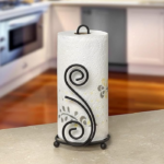 Wooden Metal Tissue Holder Iron Kitchen Tissue Paper roll Holder