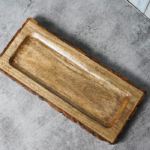 Mango Wooden Tray, Multipurpose Handmade & Handcrafted Serving Tray, Rectangular Wooden Nested Platter - Size (37 x 17 x 2.5cm)