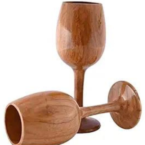Wooden Wine Glass | Wine Glass for Dining Table | Stylish Glass for Drinks | Glasses for Party, Home Decor | Wooden Wine Glass for Kitchen