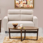 Polyester Emily Fabric Sofa-2 Seater, Beige