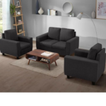 2+1+1 Seater Sofa Set (Fabric, Woody Brown)