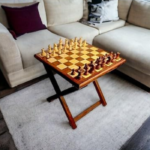 Wooden Chess Table 12X12 Inches Handmade Wooden Table Chess - Foldable with Storage Box (12 Inch) in Multicolor- Tournament Chess - Table Folding Game Board