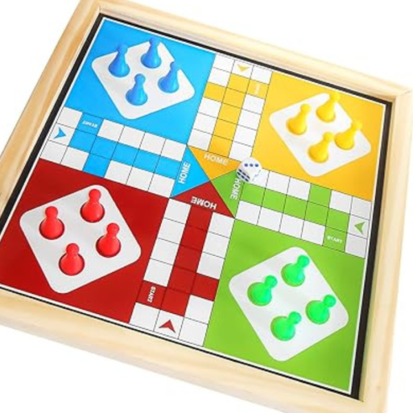 Adult,Kid,Child Ludo And Snake Ladder 2 In 1 Board Game Wood-Crafted Magnetic Reversible Game Set|Size: 12 X 12 Inches, Made In India