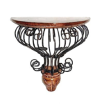 Wooden & Wrought Iron Fancy Wall Bracket Shelf/Plant Stand/Garden Decor Bracket Rack for Home & Living Room