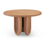Modern Nordic Luxury Solid Wooden Carved Round Restaurant Dining Room Tables Set