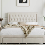 Upholstered Platform Bed With 2 Storage Drawers