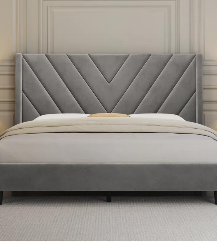Untitled design (2) Upholstered Wingback Bed - Image 1
