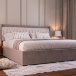 Gold Dust Upholstered King Size Bed with Box Storage