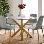 Round Glass Top Pedestal Dining Set