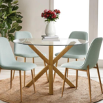 Round Glass Top Pedestal Dining Set