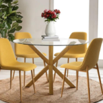 Round Glass Top Pedestal Dining Set