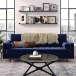 Rae Upholstered Sofa (Blue)