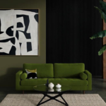 Rae Upholstered Velvet Sofa (Green)