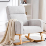 Wide Arm Chair for Living Room with Solid Wood Leg (Polyster)
