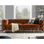 Velvet Flared Arm Sofa