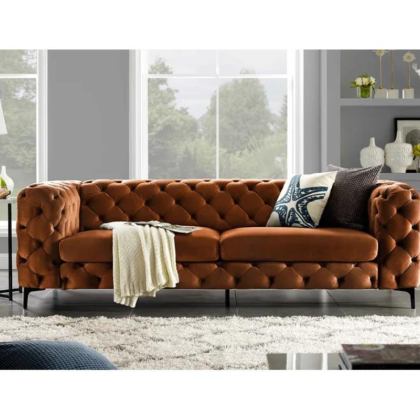 Velvet Flared Arm Sofa