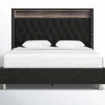 Upholstered Wingback Storage Bed