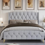 Upholstered Wingback Bed
