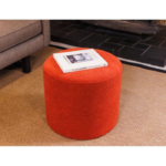 Upholstered Pouf (Rust) (Mocha)
