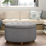Upholstered Ottoman (Grey 50Polyster)