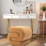 Upholstered Ottoman (Camel Brown)