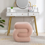 Upholstered Ottoman (Pink Velvet)