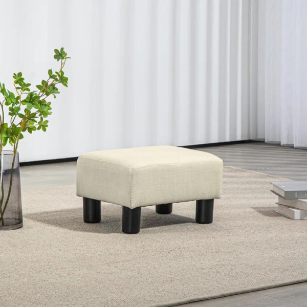 Upholstered Ottoman (White)