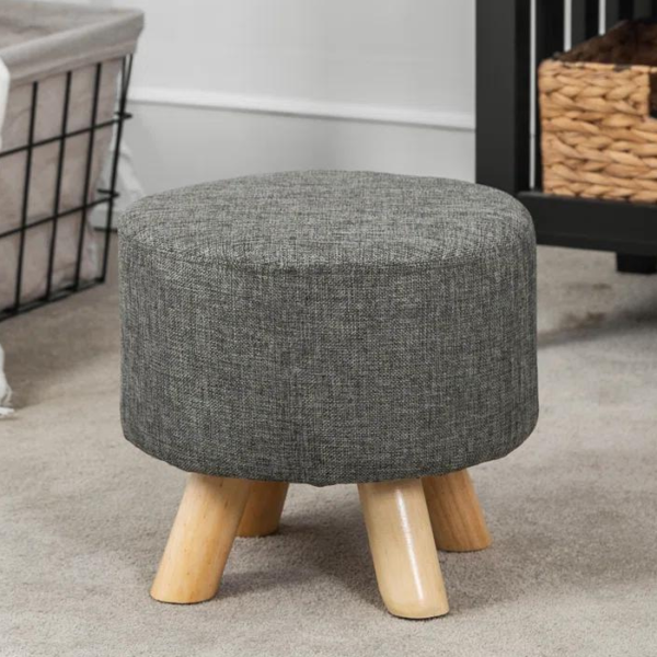 Upholstered Ottoman (Grey)