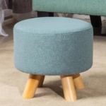 Upholstered Ottoman (Sky Blue)