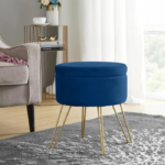 Velvet Ottoman (Navy)