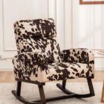Wide Arm Chair for Living Room with Solid Wood Leg (Tiger Print)