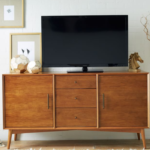 Contemporary Teak Console Table – Natural Wood Finish