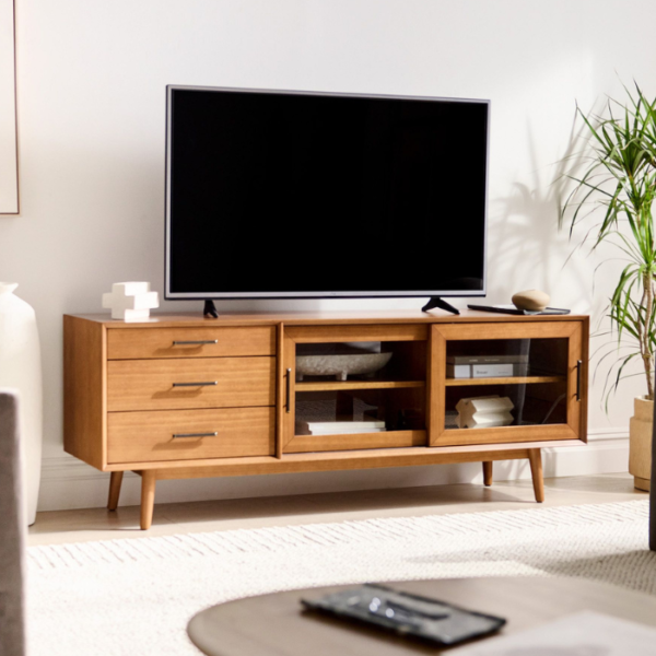 Refined Teak Wood Console – Sleek and Elegant for Contemporary Homes