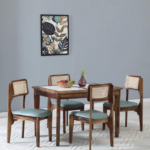 Urban Rustic Wooden Dining Set with Industrial Touch