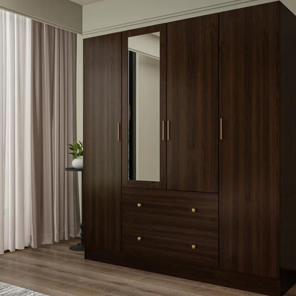 Minimalist Wardrobe with Customizable Shelving
