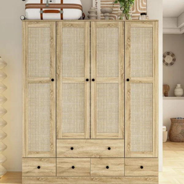 Modern Wardrobe with Integrated Drawers and Shelves