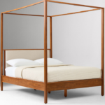 Scandinavian-Style Teak Bed Frame – Clean Lines and Warm Finish
