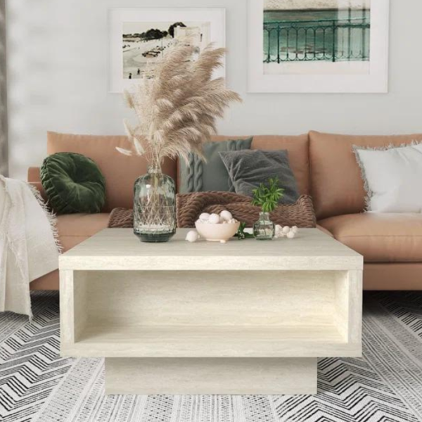 Minimalist Oak Wood Coffee Table – Clean Lines and Functionality