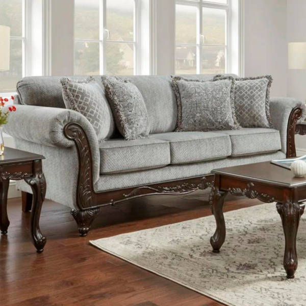 Exquisite Hand-Carved Mahogany Sofa: Timeless Luxury