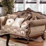 Imperial Charm: Classic Carved Wooden Sofa Set