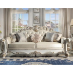 Regal Masterpiece: Sumptuously Carved Wooden Sofa