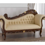 Royal Elegance: Intricate Wooden Carved Loveseat