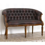 Victorian-Inspired Luxury Loveseat with Intricate Carvings
