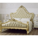 Regal Charm: Luxury Carved Double Bed for Majestic Comfort