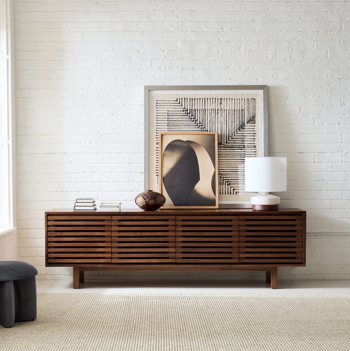 Teak Console Table with Storage – Modern Rustic Charm - Image 7