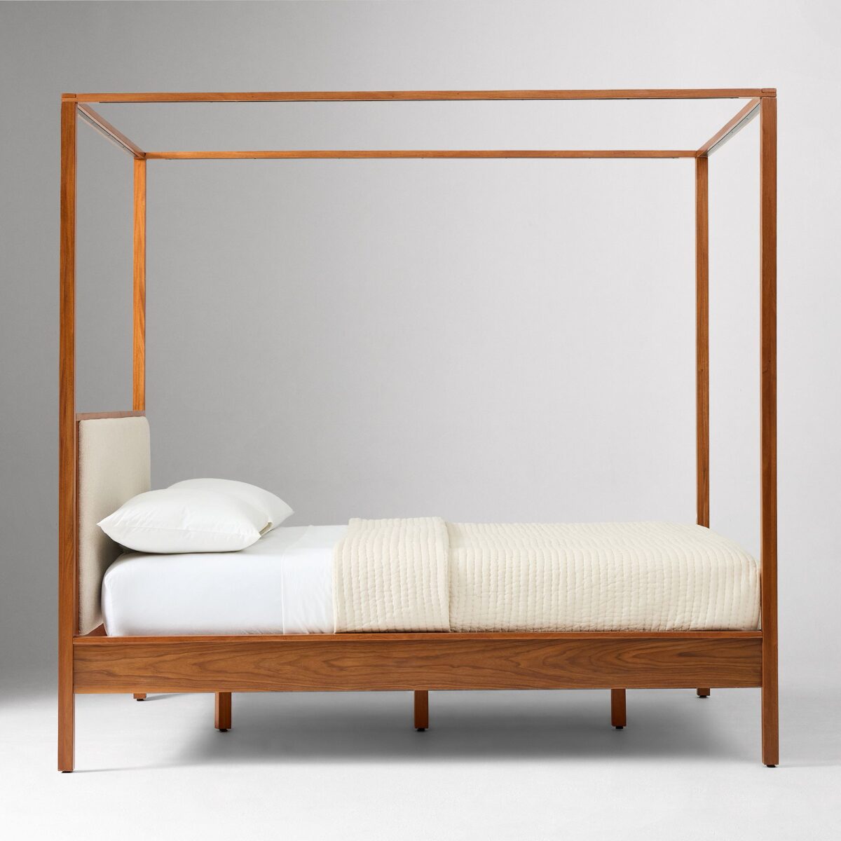 Scandinavian-Style Teak Bed Frame – Clean Lines and Warm Finish - Image 3